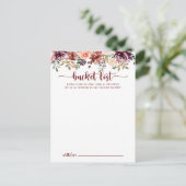 Rustige Summer Floral Wedding Bucket List-kaarten Briefkaart (Staand voorkant)