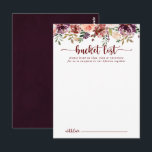 Rustige Summer Floral Wedding Bucket List-kaarten Briefkaart<br><div class="desc">Deze rustige zomerkaart van de florale trouwemmer zijn de perfecte activiteit voor een eenvoudige trouwreceptie of vrijgezellenfeest. Het ontwerp is voorzien van bruine, roze en bloemen van de waterverf met groene bladeren op een bruinachtige, bevlekte achtergrond. Verander de formulering om het even welke levensgebeurtenis aan te passen. Het teken van...</div>