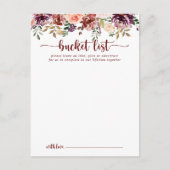Rustige Summer Floral Wedding Bucket List-kaarten Briefkaart (Voorkant)