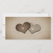 Rustige  Sunflower Burlap Wedding Foto Bedankkaart (Achterkant)