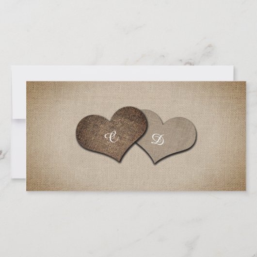 Rustige  Sunflower Burlap Wedding Foto Bedankkaart (Achterkant)