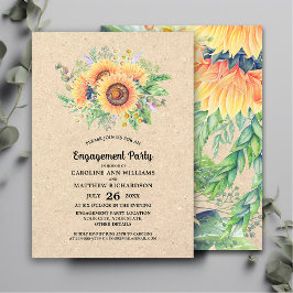 Rustige Sunflower Engagement Party Kaart