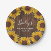 Rustige Sunflower Gold Foil Stippen Graduparty Papieren Bordje (Voorkant)