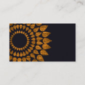 Rustige Sunflower Gold Pattern Black Visitekaartje (Achterkant)