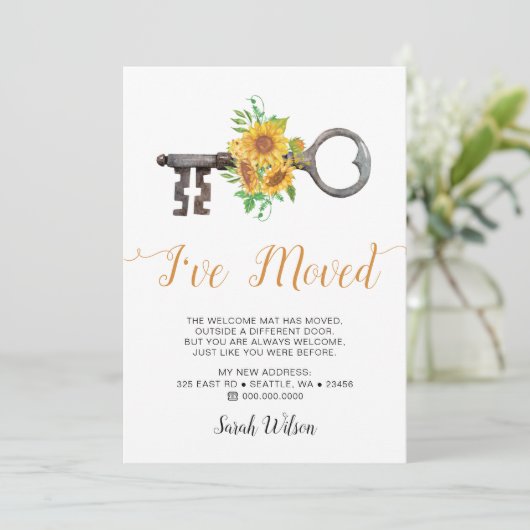 Rustige Sunflower  Key die ik heb verplaatst Aankondiging (Staand voorkant)