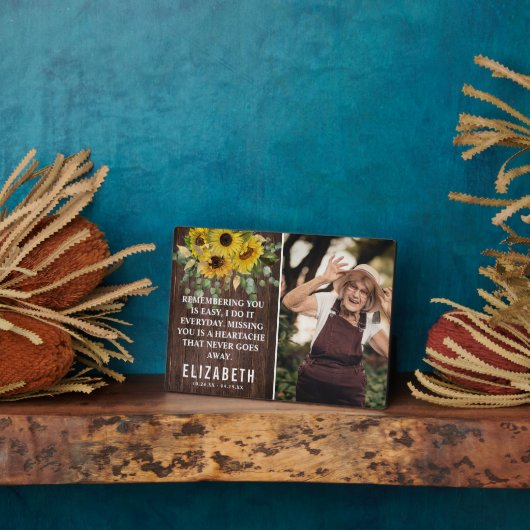 Rustige Sunflower Memorial | Familie Foto Keepomwi Fotoplaat (Zijkant)