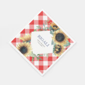 Rustige Sunflower Red Gingham Family Reunion Servet (Hoek)
