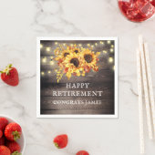 Rustige Sunflower String Lights Retirement Party N Servet (Insitu)