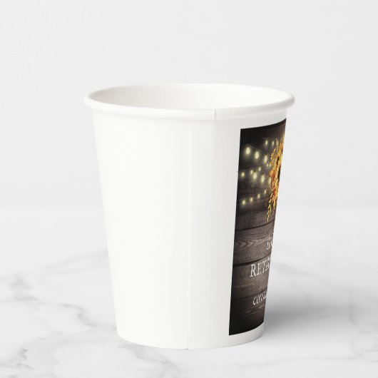 Rustige Sunflower String Lights Retirement Party Papieren Bekers (Rechts)