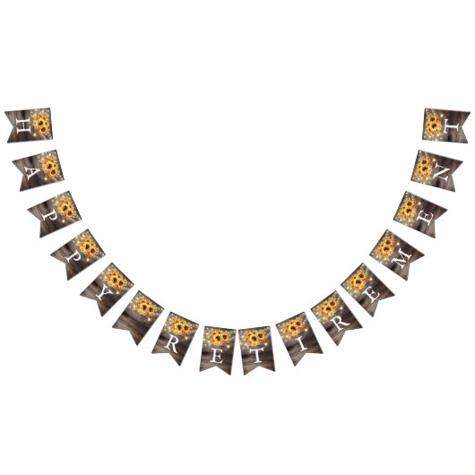 Rustige Sunflower String Lights Retirement Party Vlaggetjes (Alle)