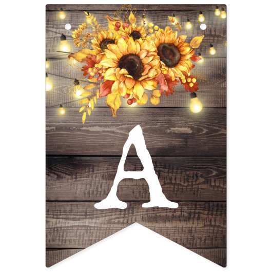 Rustige Sunflower String Lights Retirement Party Vlaggetjes (Tweede vlag)