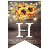 Rustige Sunflower String Lights Retirement Party Vlaggetjes (Eerste vlag)