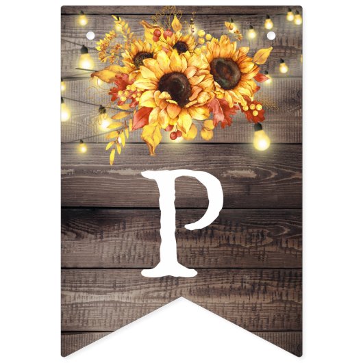 Rustige Sunflower String Lights Retirement Party Vlaggetjes (Derde vlag)