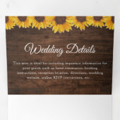 Rustige Sunflower String Lights Wedding Drieluik Uitnodiging (Binnenzijde eerst)