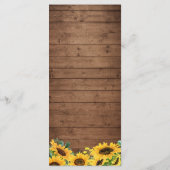 Rustige Sunflower String Lights Wedding Menu (Achterkant)