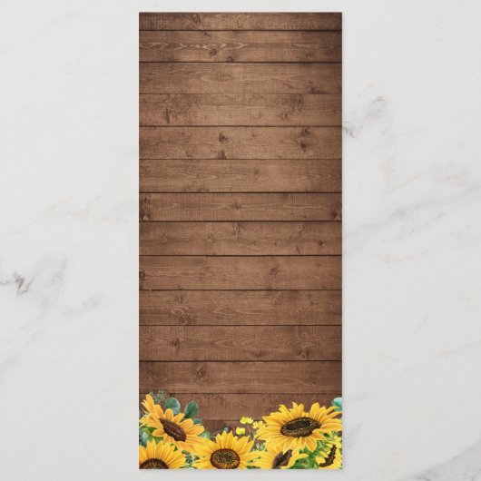 Rustige Sunflower String Lights Wedding Menu (Achterkant)