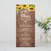 Rustige Sunflower String Lights Wedding Menu (Staand voorkant)