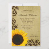 Rustige Sunflower Swirls Bridal Shower Invitation Kaart (Voorkant)