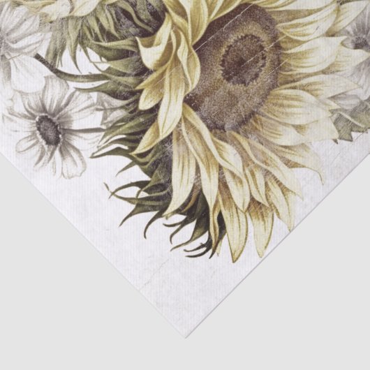 Rustige Sunflower Vase Paris Land Decoupage Tissuepapier (Detail)