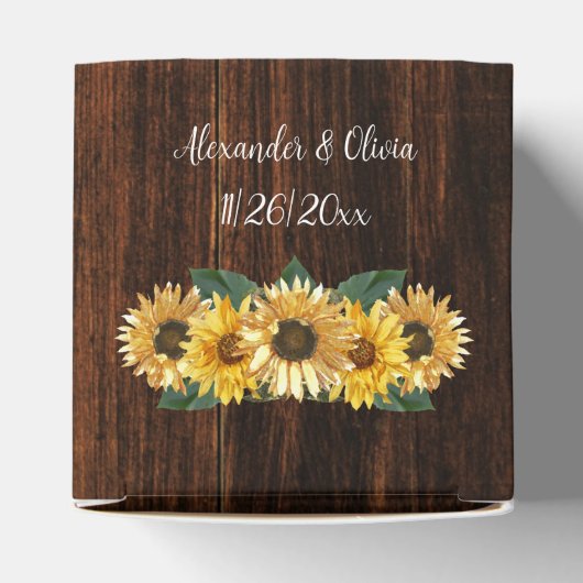 Rustige Sunflower Wedding Favor Box Bedankdoosjes (Bovenkant)
