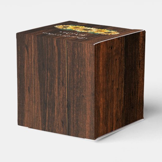 Rustige Sunflower Wedding Favor Box Bedankdoosjes (Achterkant)
