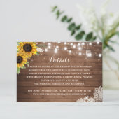 Rustige Sunflower Wood String Lights - Invoegen Kaart (Staand voorkant)