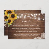 Rustige Sunflower Wood String Lights - Invoegen Kaart (Voorkant / Achterkant)