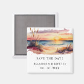 Rustige Sunset Beach Save the Date Magnet (Voorkant / Achterkant)