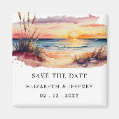 Rustige Sunset Beach Save the Date Magnet (Voorkant)
