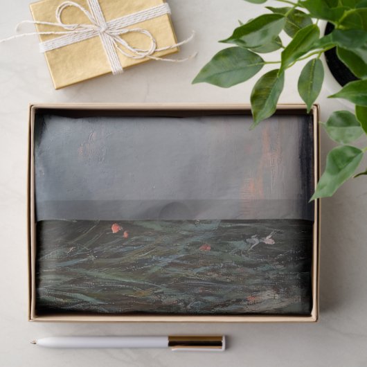 Rustige Sunset Rowboat op een Lake Decoupage Tissuepapier (Geschenk)