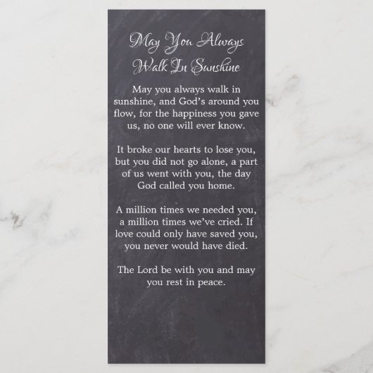 Rustige sympathie 3 Foto Funeral Prayer Book Kaart (Achterkant)