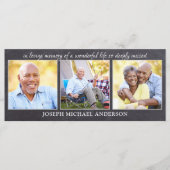 Rustige sympathie 3 Foto Funeral Prayer Book Kaart (Voorkant)