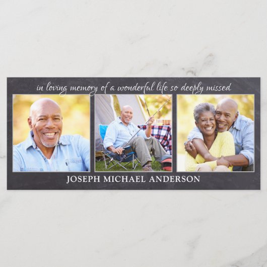 Rustige sympathie 3 Foto Funeral Prayer Book Kaart (Voorkant)