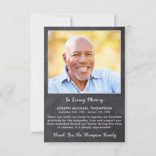 Rustige sympathie liefhebbend geheugen foto begraf bedankkaart (Voorkant)