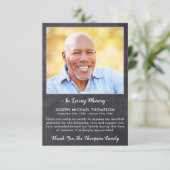 Rustige sympathie liefhebbend geheugen foto begraf bedankkaart (Staand voorkant)