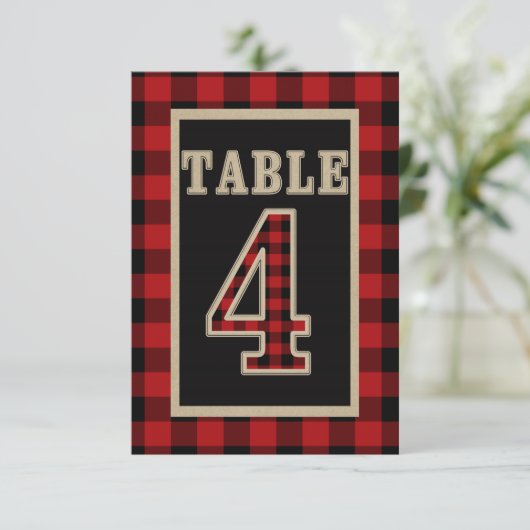 Rustige tabel nummer 4 Rood- en zwarte buffelplaat Kaart (Staand voorkant)