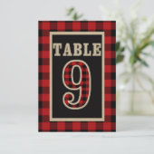 Rustige tabel nummer 9 met rode en zwarte buffels kaart (Staand voorkant)
