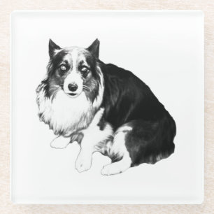 Rustige tafel, kalme Corgi Glazen Onderzetter