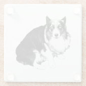 Rustige tafel, kalme Corgi Glazen Onderzetter (Achterkant)