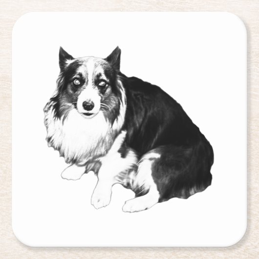 Rustige tafel, kalme Corgi Kartonnen Onderzetters (Voorkant)