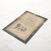 rustige tandem wereldkaart bruiloft folie inval uitnodiging (Gedraaid)