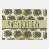 Rustige tandwielen stellen stoampunk op een gestee inpakpapier vel (Voorkant 3)