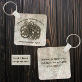 Rustige tandwielen stellen stoampunk op een gestee sleutelhanger