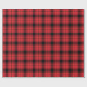 Rustige tartan-patroon van zwarte rode rode witte  cadeaupapier (Vlak)