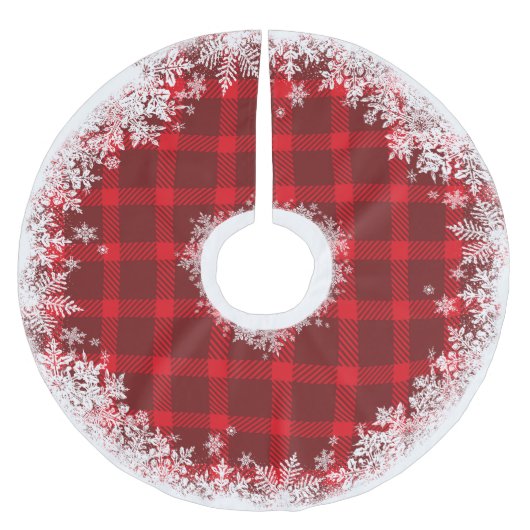 Rustige Tartan Sponneeuwvlokboom Kerstboom Rok (Voorkant)