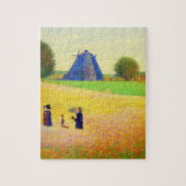 Rustige Tarweveld Scene met Windmolen Legpuzzel (Verticaal)