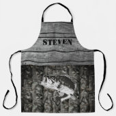 Rustige tas Vist naam Houtsport buitenshuis Schort (Voorkant)