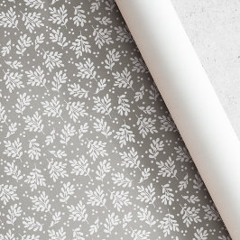 Rustige Taupe Winterloof Kerstmis Cadeaupapier