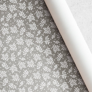 Rustige Taupe Winterloof Kerstmis Cadeaupapier