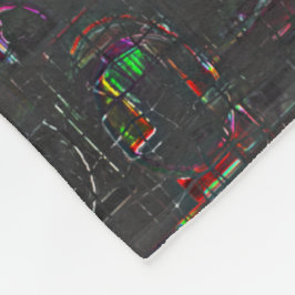 Rustige tekening in het donkerdonker op jute fleece deken